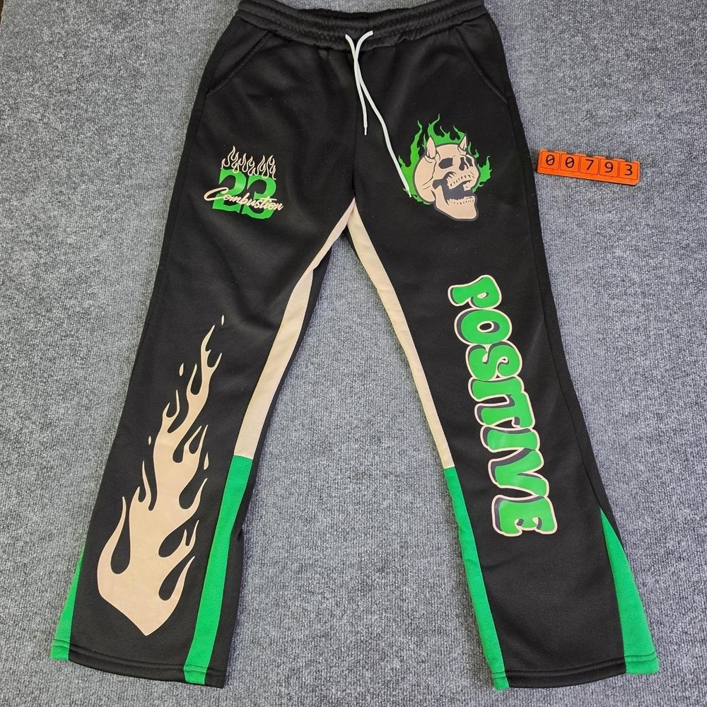 Manfinity Black sweatpants with flame, skull, and 23 graphic size XL